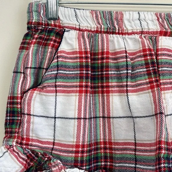 Aerie Women’s Flannel Ruffle Boxer Sleep Shorts Size Medium - Picture 2 of 6
